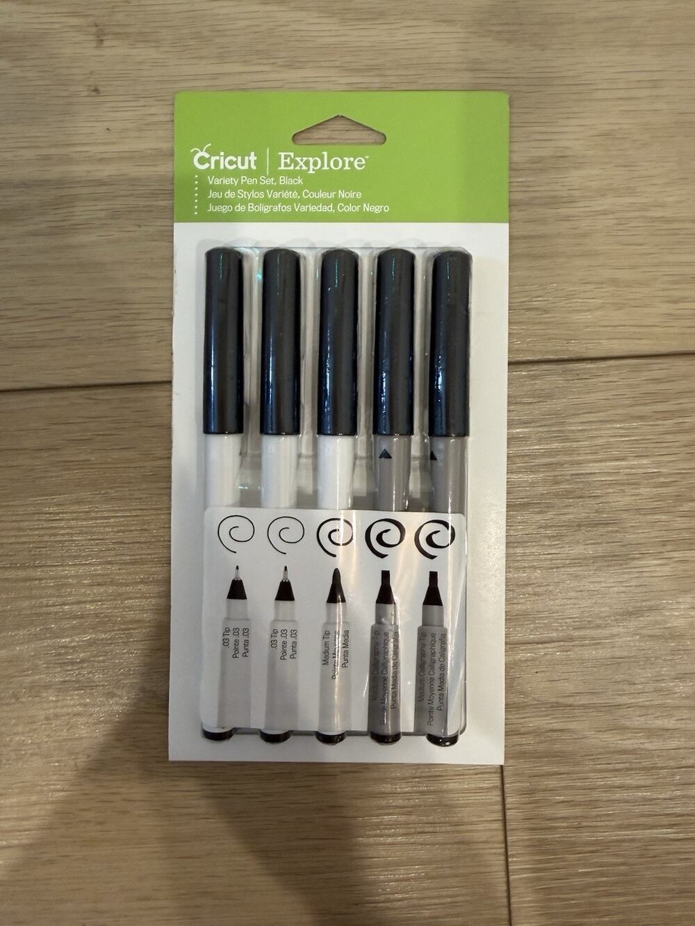 Cricut Explore Variety Pen Set 5pk Black, NEW, Calligraphy, Water Based